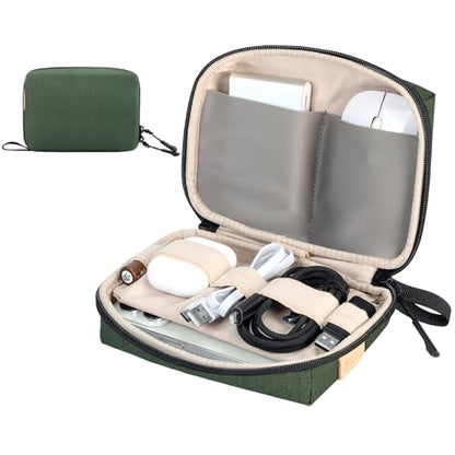 SIMTOP Electronics Travel Organizer, Compact Charger Case - color: Green