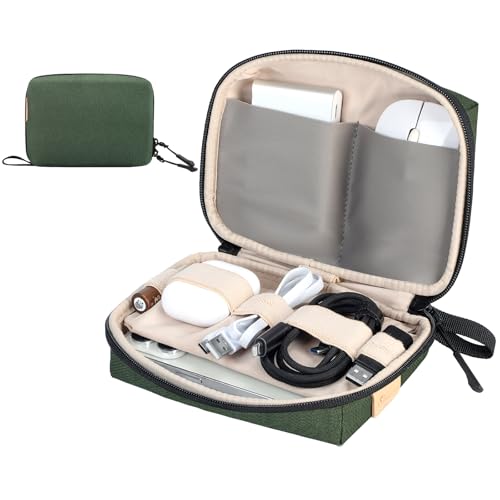 SIMTOP Electronics Travel Organizer, Compact Charger Case - color: Green