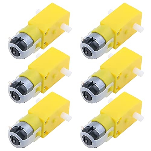 6pcs DC Electric Motor 3V-6V Dual Shaft Geared TT Motor Magnetic Gearbox Engine, for Arduino Smart Car Robot (I Shape 1:48 Reduction Ratio) (TT Motor) - color: TT Motor