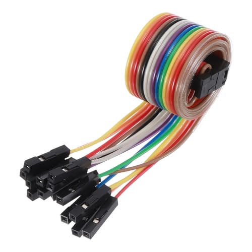 MECCANIXITY 2 Pcs IDC Rainbow Wire Flat Ribbon Cable FC-Female to 14P 11.8 Inch Length 2.54mm Pitch Breadboard Jumper Wires for Electronic Projects - size: 11.8 Inch, style: 14 Pin
