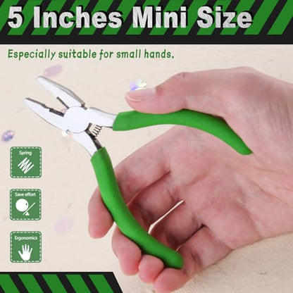 SPEEDWOX Mini Lineman's Pliers with Cutter, Serrated Jaw for Jewelry Craft - style: Lineman's Clamp