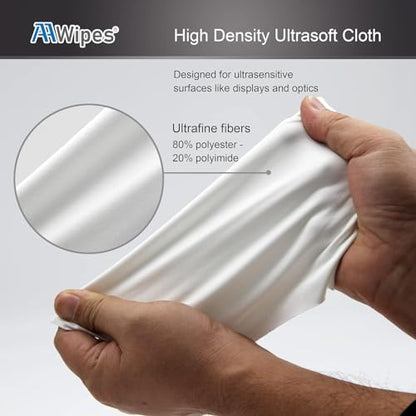 AAwipes Superfine Microfiber Wipes Knitted Cleanroom 12"x12" (100 Counts/Bag, 180gsm, Polyester) High-End Lint Free Cloths for Fiber Optics, Laser Sealed Edge Class 100 Cloths (MF18012) - size: 12"X12" 100 Wipes