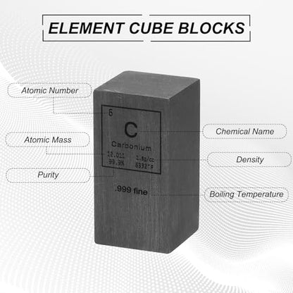 PATIKIL Carbon Cube, 1x1x2 C Density Stick High Density Element Rod Unique Metal Cube Periodic Table of Elements Collections Lab Experiment Teacher Scientific Classes - size: 1x1x2", style: Carbonium