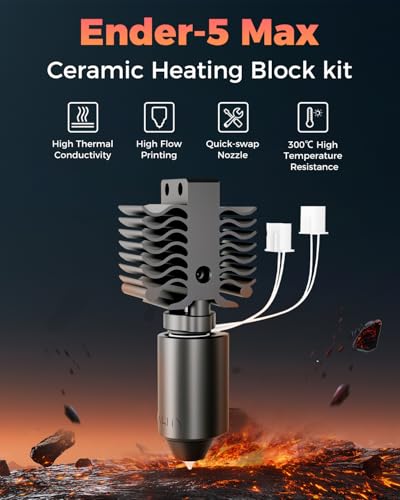 Creality Official Ender 5 Max Hotend, Support 700mm/s Fast Speed Printing and 300℃ High Temperature Printing, Innovative Multi-Channel Design Effectively Enhances Printing Efficiency - style: Ender 5 MAX
