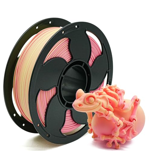 Matte Dual Color Yellow Pink PLA 1.75mm 1kg 600mm/s 3D Printer Filament - color: C_pla-34 Bi Matte Yellow+pink