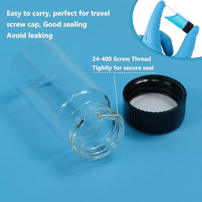 PEKYBIO 20PCS 30ML Clear Small Liquid Sample Glass Vials with Screw Caps - size: 30 ml (20 pieces)