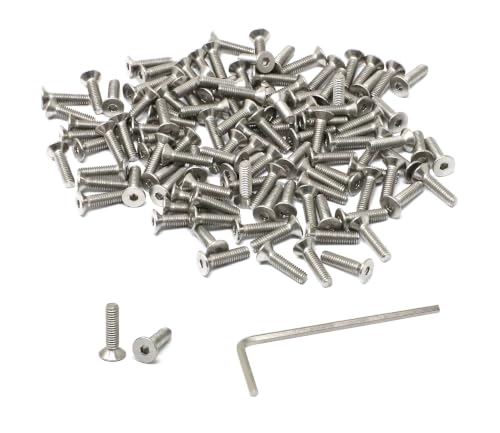 iexcell 100 Pcs M2.5 x 10mm Thread Pitch 0.45 mm Stainless Steel 304 Hex Socket Flat Head Cap Screws Bolts Kit - size: M2.5 x 10mm