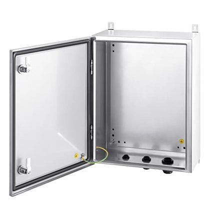 IP65 Weatherproof Stainless Steel Box Wall-Mounted Electronic Equipment Enclosure Box with Mounting Plate and Wall Bracket (20'' x 16'' x 8'') - size: 20" x 16" x 8"