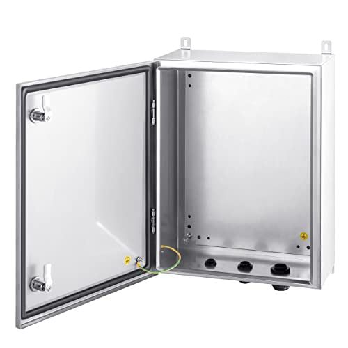 IP65 Weatherproof Stainless Steel Box Wall-Mounted Electronic Equipment Enclosure Box with Mounting Plate and Wall Bracket (20'' x 16'' x 8'') - size: 20" x 16" x 8"