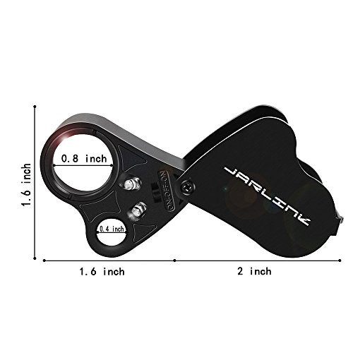 JARLINK 2 Pack 30X 60X Foldable LED Jewelers Loupe Magnifier - color: White,black