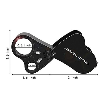 JARLINK 2 Pack 30X 60X Foldable LED Jewelers Loupe Magnifier - color: White,black