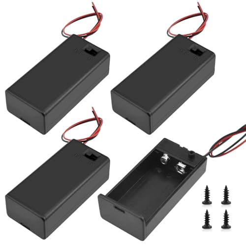 SDTC Tech 9V Battery Holder with Wires 4 Packs - size: 9V