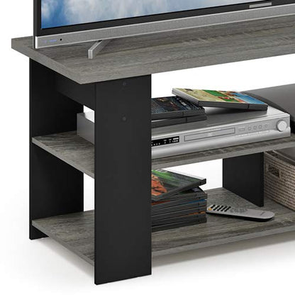 Furinno JAYA TV Stand, French Oak Grey/Black - color: French Oak/Black, style: 50 Inch, Panel