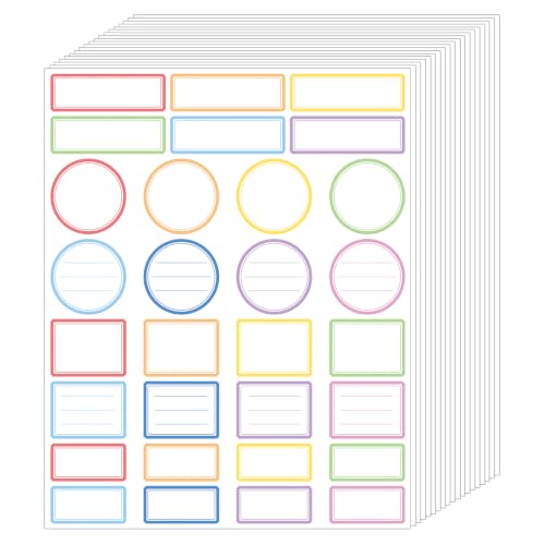 450 Pcs Removable Colored Labels, Writable Stickers for Home & Office - color: Rainbow, size: 4 sizes