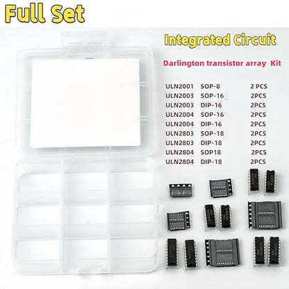 Darlington Transistor Array IC Kits.18 in 1 :ULN2001,ULN2003,ULN2004,ULN2803,ULN2804