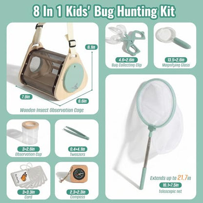 WOODENFUN Bug Catcher for Kids, Bugs Habitat Outdoor Explorer Kit