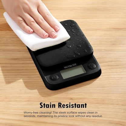 NUTRI FIT Food Scale Small Digital Kitchen Scales Weight Grams Ounces Black - color: Classic Black