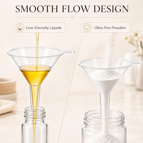 Hoolerry 100 Pcs Small Funnels for Filling Small Bottle Mini Funnel, 2.16''