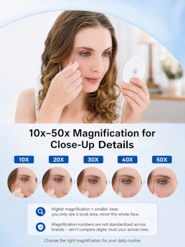 Macaki 30x40x50x Magnetic Magnifying Mirror Set for Makeup and Travel,3 in