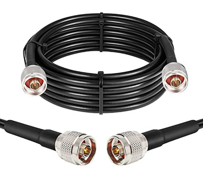 XRDS -RF N Coax Cable 15 ft, KMR240 50 Ohm Low Loss Extension Cable - N Male to N Male Connector for 3G/4G/5G/LTE/GPS/WiFi/RF/Ham/Radio to Antenna or Phone Signal Booster Use - size: 15 FT