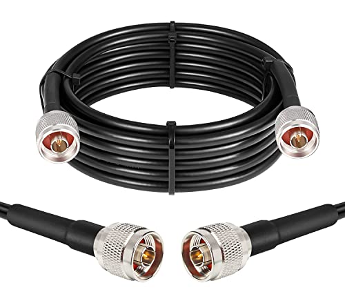 XRDS -RF N Coax Cable 15 ft, KMR240 50 Ohm Low Loss Extension Cable - N Male to N Male Connector for 3G/4G/5G/LTE/GPS/WiFi/RF/Ham/Radio to Antenna or Phone Signal Booster Use - size: 15 FT