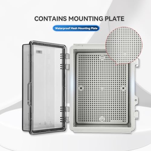 Mollom Transparent Cover Outdoor Junction Box (8.3x6.3x5.1In) - size: 8.3x6.3x5.1"