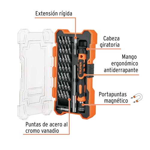 TRUPER JOY-32 Precision Screwdriver, 30-Bit and Extension Rod Set