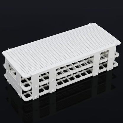 stonylab Test Tube Rack, 0.51 in 90-Place White Plastic Holder Stand Rack, 3-Tier Design and Detachable, for Laboratory Use - size: 13 mm