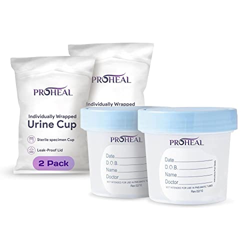 Sterile Urine Specimen Cups with Lids (2PK) - 4 oz. Individually Wrapped