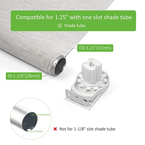 Rollerhouses Roller Shade Brackets with Mechanism Roller Shade Clutch+Skyline Mounting Brackets + End Plug for 1 1/4" Tube, White - style: 1-1/4 Inch(32mm) Shade tube with Clutch Drive