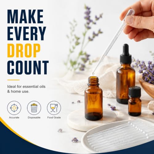 moveland 25PCS 3ML Plastic Dropper Pipettes for Essential Oils, Home Use - size: 3 ML