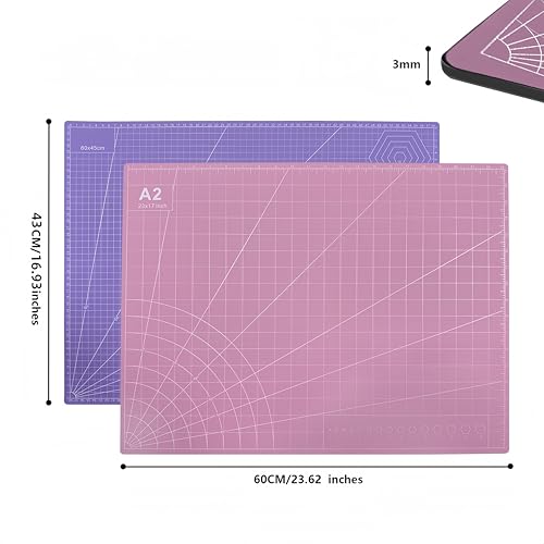 23" x 17" Self Healing PVC Cutting Mat, A2-Pink or Purple - color: A2-Pink or Purple