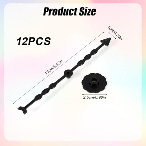12pcs Arrow Game Spinners, 5.12in Black Plastic Spinner Game Pointer Set for Classroom Board Game Spinners for Party DIY Projects Activities