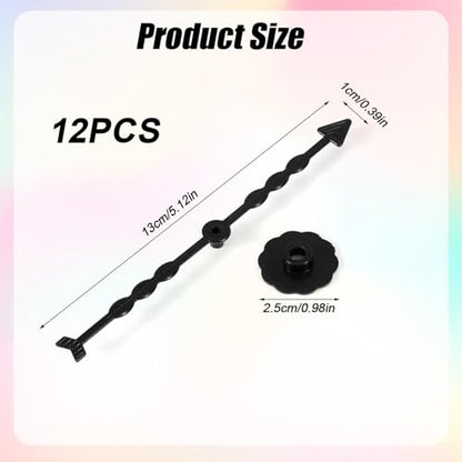 12pcs Arrow Game Spinners, 5.12in Black Plastic Spinner Game Pointer Set for Classroom Board Game Spinners for Party DIY Projects Activities