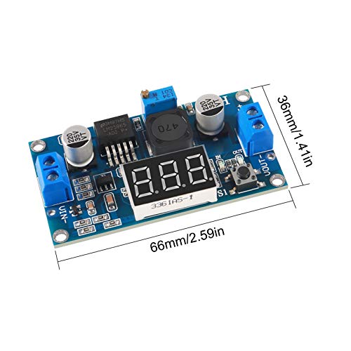 5Pcs LM2596S DC-DC LM2596 with LED Display Voltmeter Buck Converter Step-Down Regulator 4.0-40V to 1.25-37V DC 36V to 24V to 12V to 5V Power Supply Module Compatible with Car Motor Buck - color: LM2596 LED
