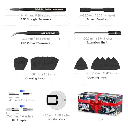 JAKEMY 180 in 1 Precision Screwdriver Set, Computer Screwdriver Kit, Professional Magnetic Repair Tool Kit with Home Drill Bits for Most Laptop, Phone, Xbox, MacBook, Game Console, Modding, DIY - color: Fo168 - 180 in 1 Manual