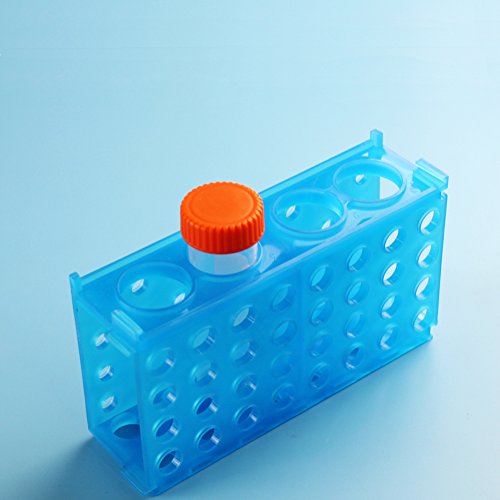 Plastic Test Tube Rack, 4 Way, Assorted Colors, Blue, Green, Yellow, Pack of 3