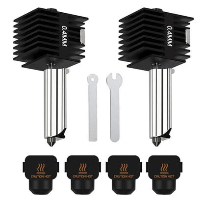 2 Pack 0.4mm A1 Mini/A1/A2L Hotend Kit Hardened Steel Nozzle for Bambu Lab - size: 0.4mm+0.4mm