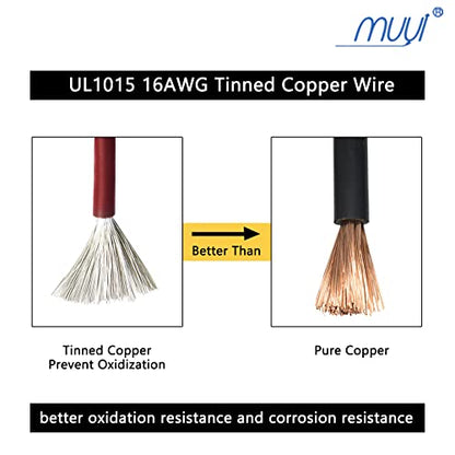 MUYI 2Pin Way 16AWG Waterproof Electrical Connector 2 Wire Connectors-5 Kit - style: 2wire connector(5 sets)