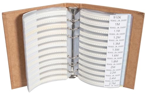 SMD 0402 Resistors, Capacitors, Transistors and Electronic Components Assortment SMT Book - 9655 pcs