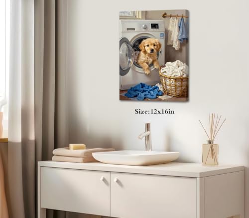 ZOIYINO Laundry Room Canvas Frame Wall Art Laundry Sign Painting - color: Laundry Room Canvas Frame Wall Art