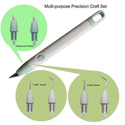 Corey-z Craft Vinyl Weeding Tools Set Precision Carving Hobby Knife Pen Coming With Additional Blades and Weeder Removal Tool for Cricut Basic Weeding Tools for Art, Scrapbooking, Cutter and DIY