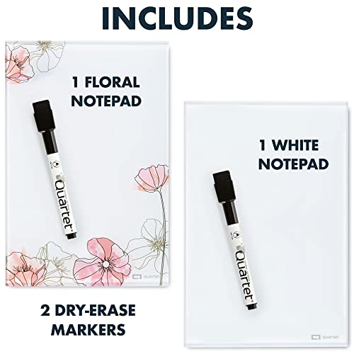 Quartet Glass Desktop Notepad, 9" x 6", Whiteboard, Dry Erase Surface, Dot/White, 2 Pack (GDP96D) - color: Dot, style: Desktop Notepad (2pk)