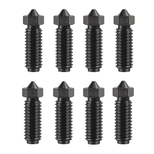 8PCS Hardened Steel Nozzles for Anycubic Kobra S1, High Temperature Resistance Hardened Steel 0.2/0.4/0.6mm Nozzles Kit for Anycubic Kobra 3, Kobra 3 Combo, Kobra S1, Kobra S1 Combo - style: Kobra 3 Harden Steel Multi Size