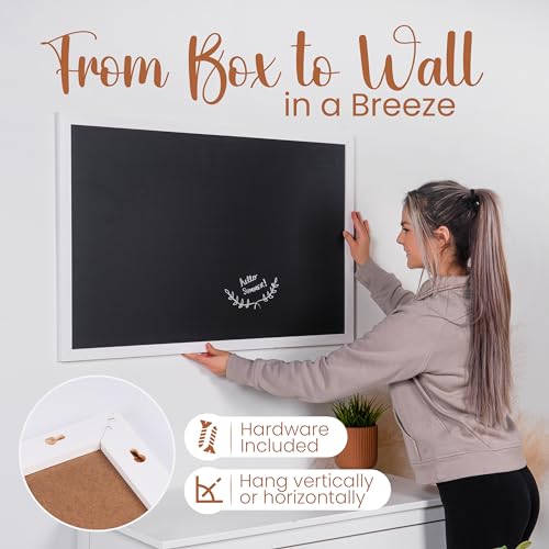 Loddie Doddie Magnetic Chalkboard, Magnetic Board for Wall, 36 x 24, White - color: White Frame, size: 36"W x 24"H