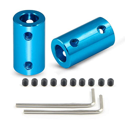2 PCS Bore Rigid Coupling Set, 6.35mm, Light Blue - size: 6 mm, style: 6 mm