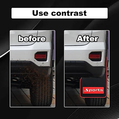 4 pcs Car Mud Flaps Universal Rubber Mudguard - Soft Material Automotive Fender - Splash Guards Rubber mud Guard Universal Pickup SUV - No Collision Universal 43cm23cm0.5cm - color: Black Red (Long)