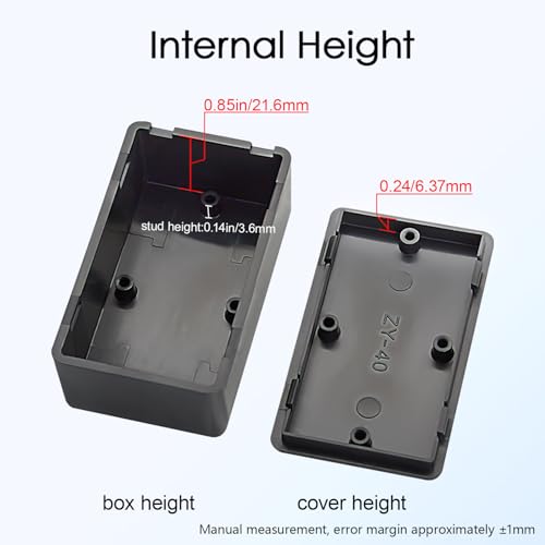 Project Box 8 Pieces Electrical Box Small Junction Box ABS Plastic Enclosure Power Electronic Case Black 2.4" x 1.4" x 1"(61 x 36 x 25mm) - color: Black, size: 2.4" x 1.4" x 1.0"