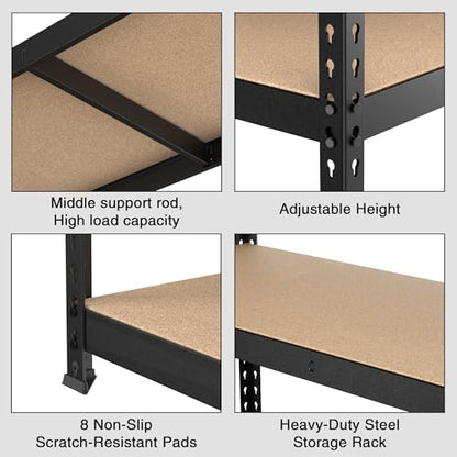 WORKPRO Shelving with MDF Board, 35-3/10”W x 17-1/2”D x 72”H, 1650 lbs Load - size: 35.3"W x 17.5"D x 72"H