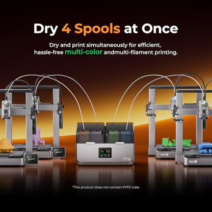 Creality Space Pi X4 Filament Dryer, 4 Spools 3D Printer Filament Dryer Box with 360° Hot-Air Circulation, Dual Independent Heating Chambers for 1.75/2.85mm PLA, PETG, ABS, Nylon - color: Space Pi X4